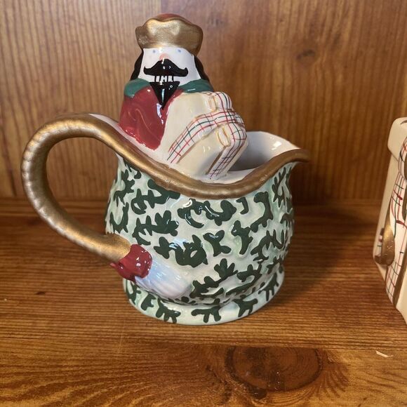 Avon 2001 Gift Collection St Nicholas Sugar and Creamer Christmas Set In Box - Picture 3 of 7